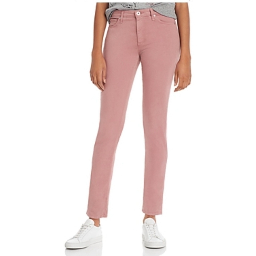 AG Adriano Goldschmied The Prima mid-rise cigarette pink pants size 30 (10)
